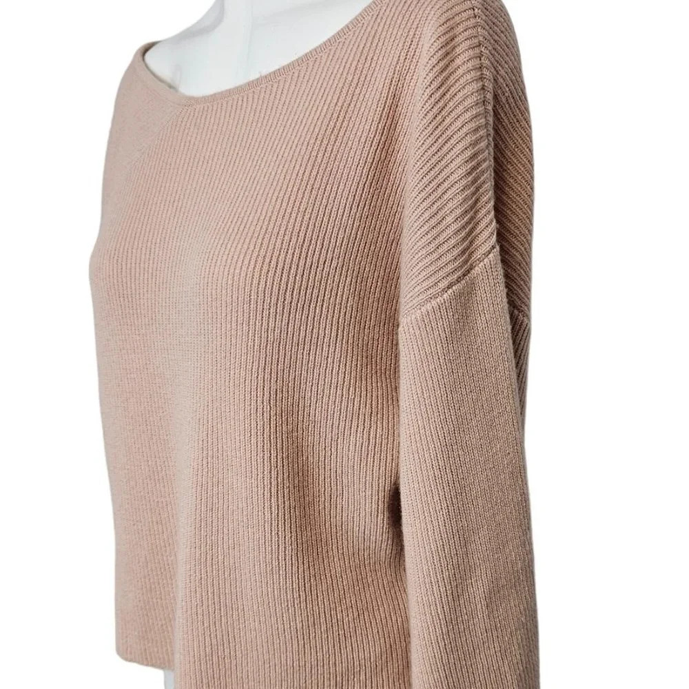 PINKO Asymmetrical Wool Cashmere Ribbed Sweater Pink Size Small - Picture 5 of 9
